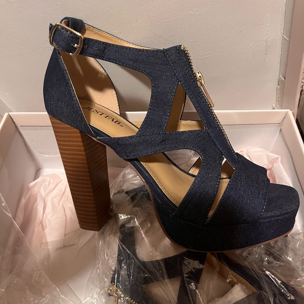 New denim heels